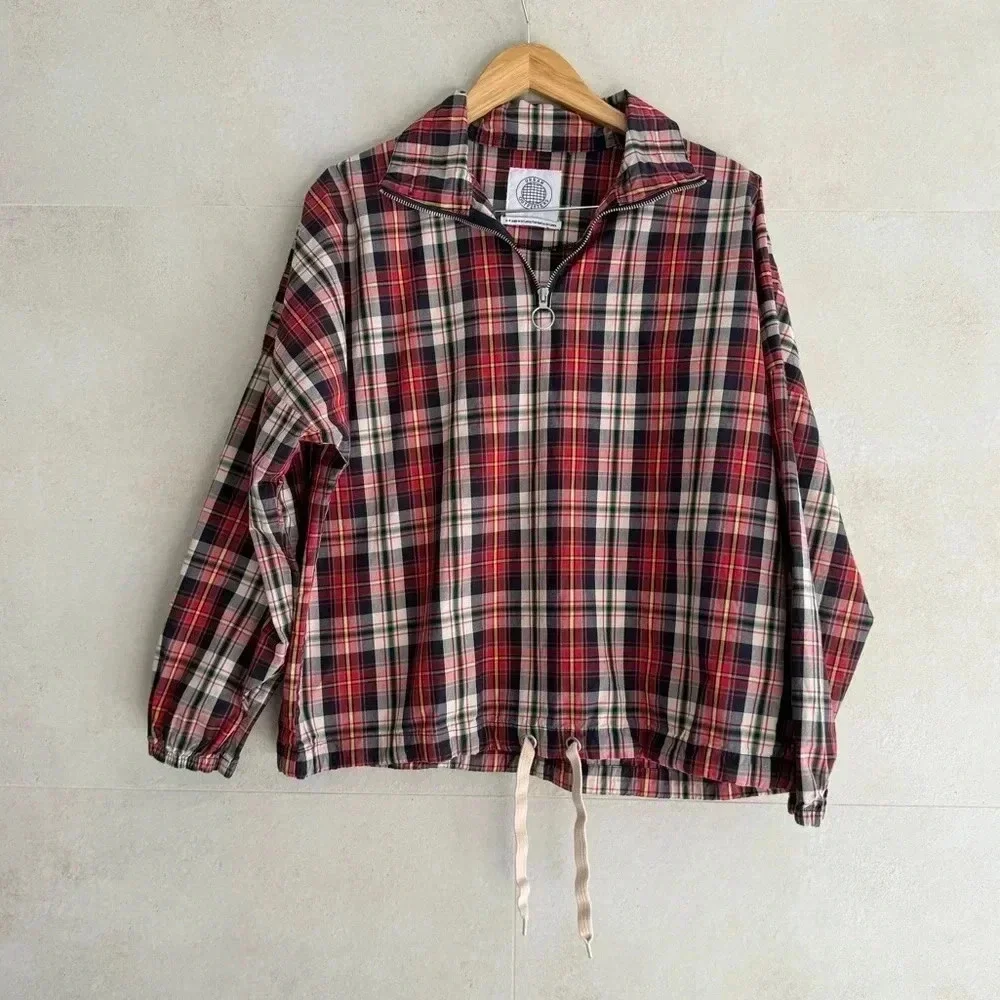 Urban Outfitters || Plaid Cotton Windbreaker Zip Jacket Men’s Small Streetwear - Picture 2 of 9
